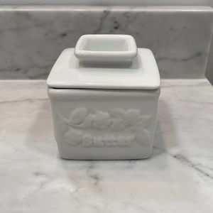 White Ceramic Butter Keeper